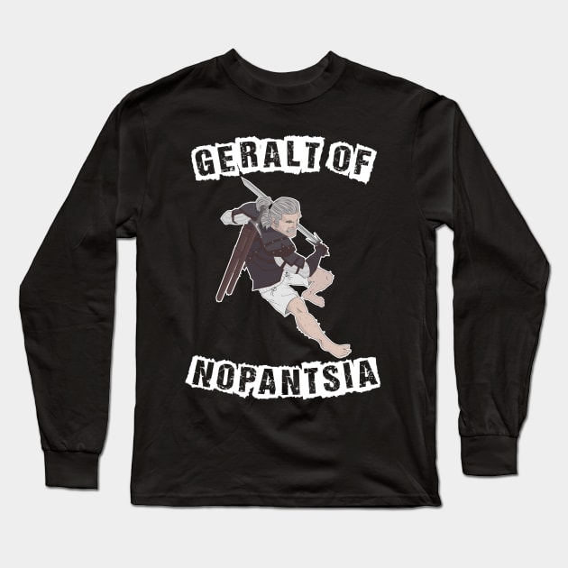 Geralt Of Nopantsia Long Sleeve T-Shirt by GeeLaw